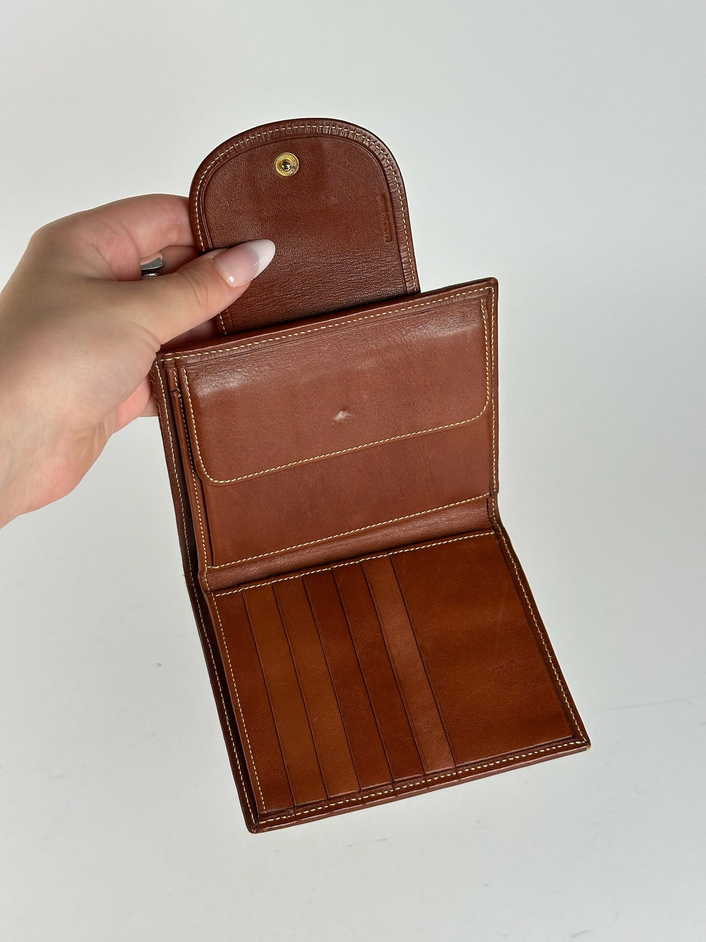 Portefeuille vintage en cuir suédé Loewe Madrid marron vert