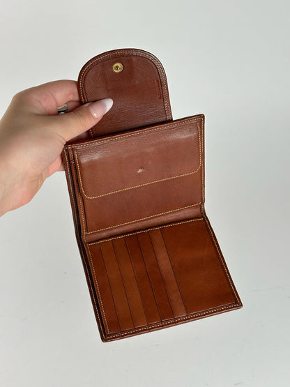 Portefeuille vintage en cuir suédé Loewe Madrid marron vert