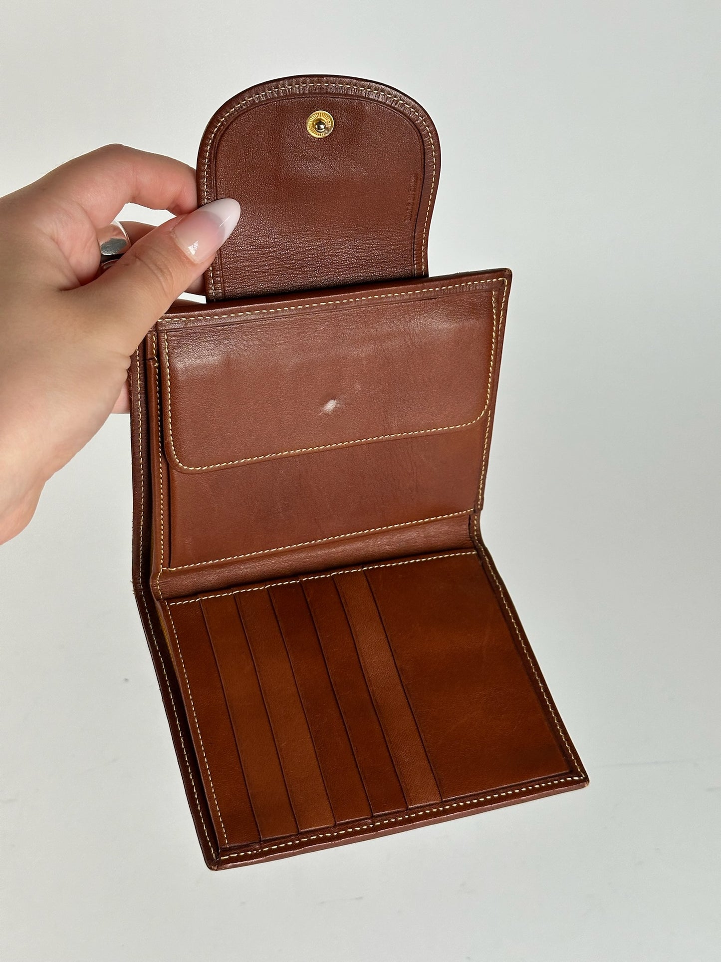 Portefeuille vintage en cuir suédé Loewe Madrid marron vert