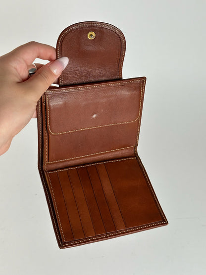 Portefeuille vintage en cuir suédé Loewe Madrid marron vert