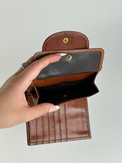 Portefeuille vintage en cuir suédé Loewe Madrid marron vert