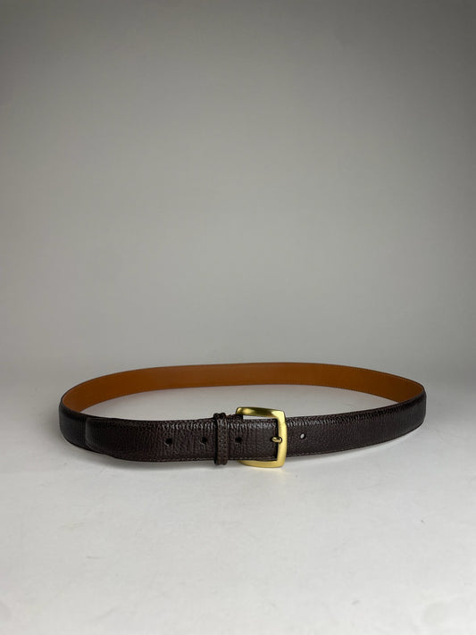 Vintage Dior Snake Emblossed Leather Belt Black