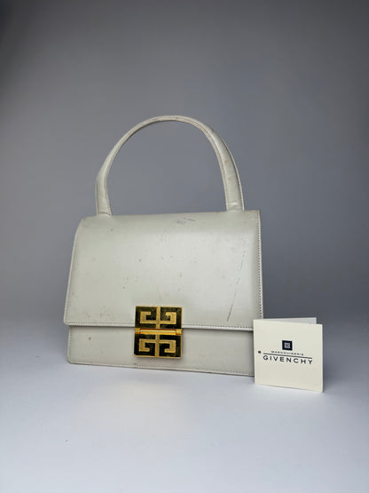 Vintage Givenchy Leather Handbag White