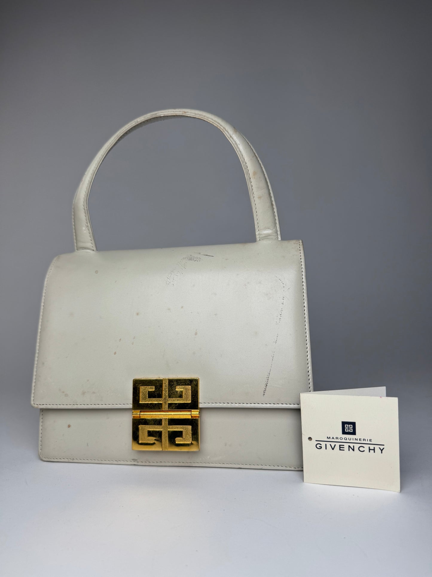 Vintage Givenchy Leather Handbag White