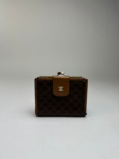 Vintage Celine Macadam Canvas Wallet c. Late 1980s Brown