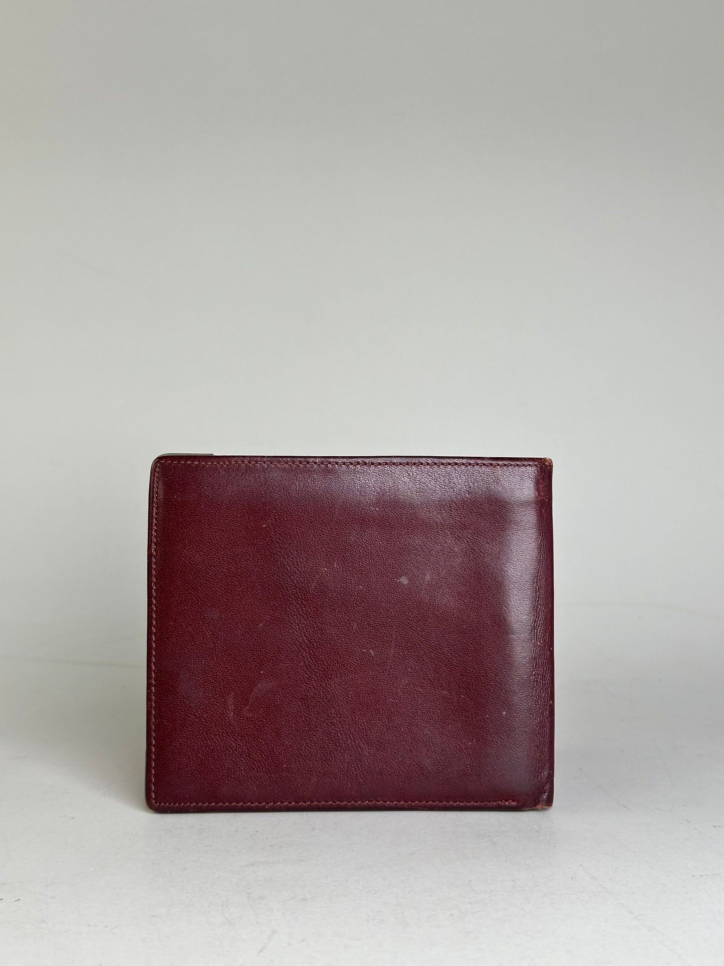 Vintage Givenchy Leather Wallet Burgundy Gold Corners
