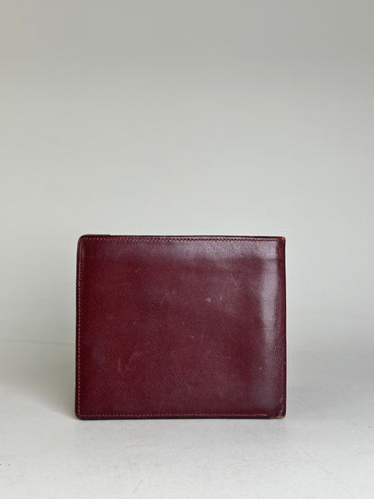 Vintage Givenchy Leather Wallet Burgundy Gold Corners