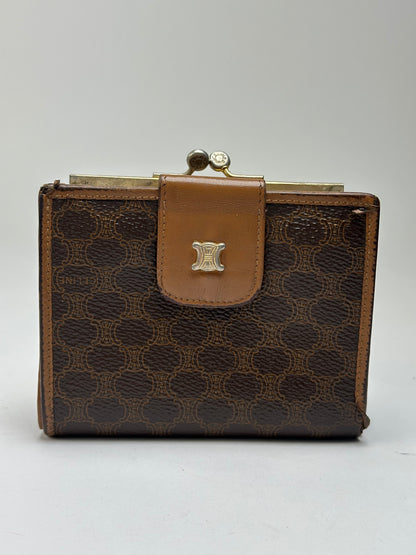 Vintage Celine Macadam Canvas Wallet c. Late 1980s Brown