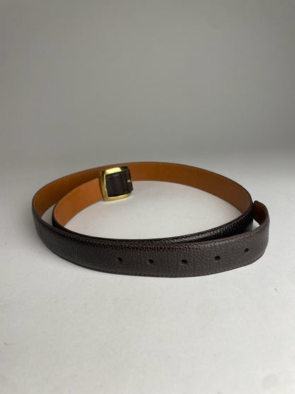 Vintage Dior Snake Emblossed Leather Belt Black