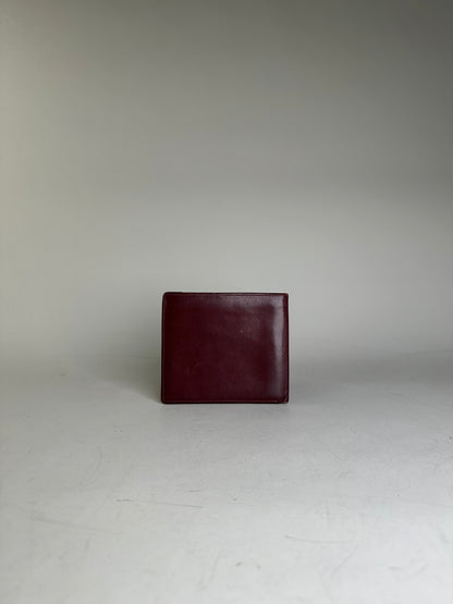 Vintage Givenchy Leather Wallet Burgundy Gold Corners