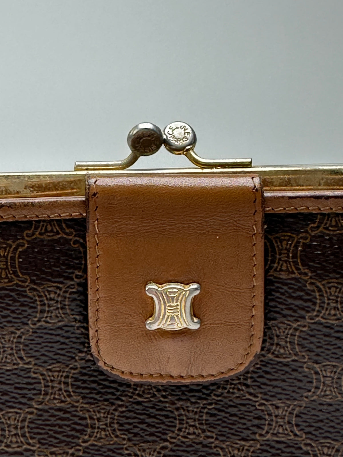 Vintage Celine Macadam Canvas Wallet c. Late 1980s Brown