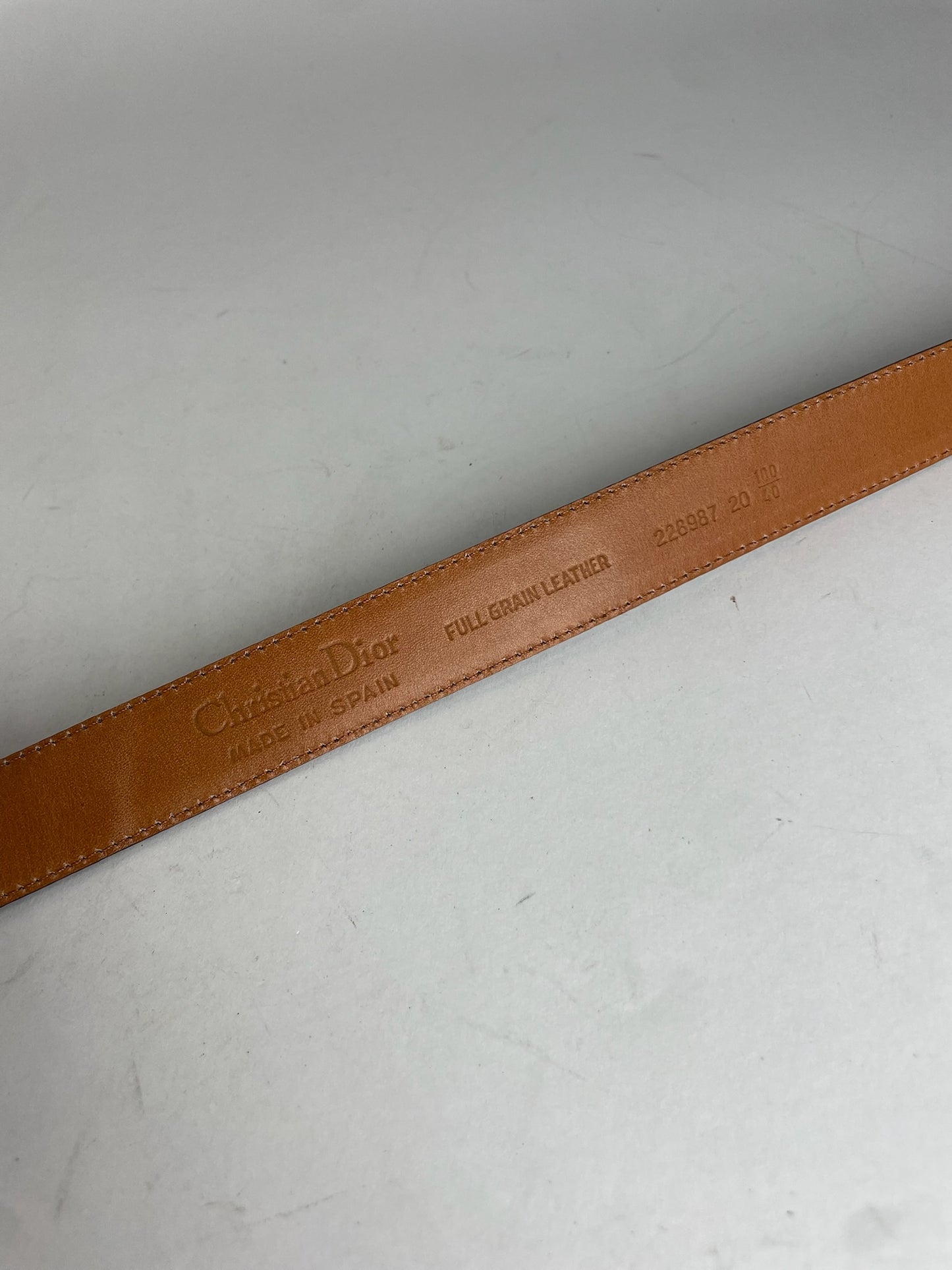 Vintage Dior Snake Emblossed Leather Belt Black