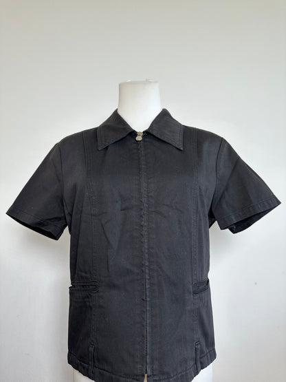 Vintage Fendi Roma Zipper Shirt / Mini Jacket Black