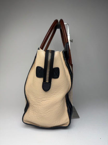 Vintage Celine Paris Luggage Bag Beige Black