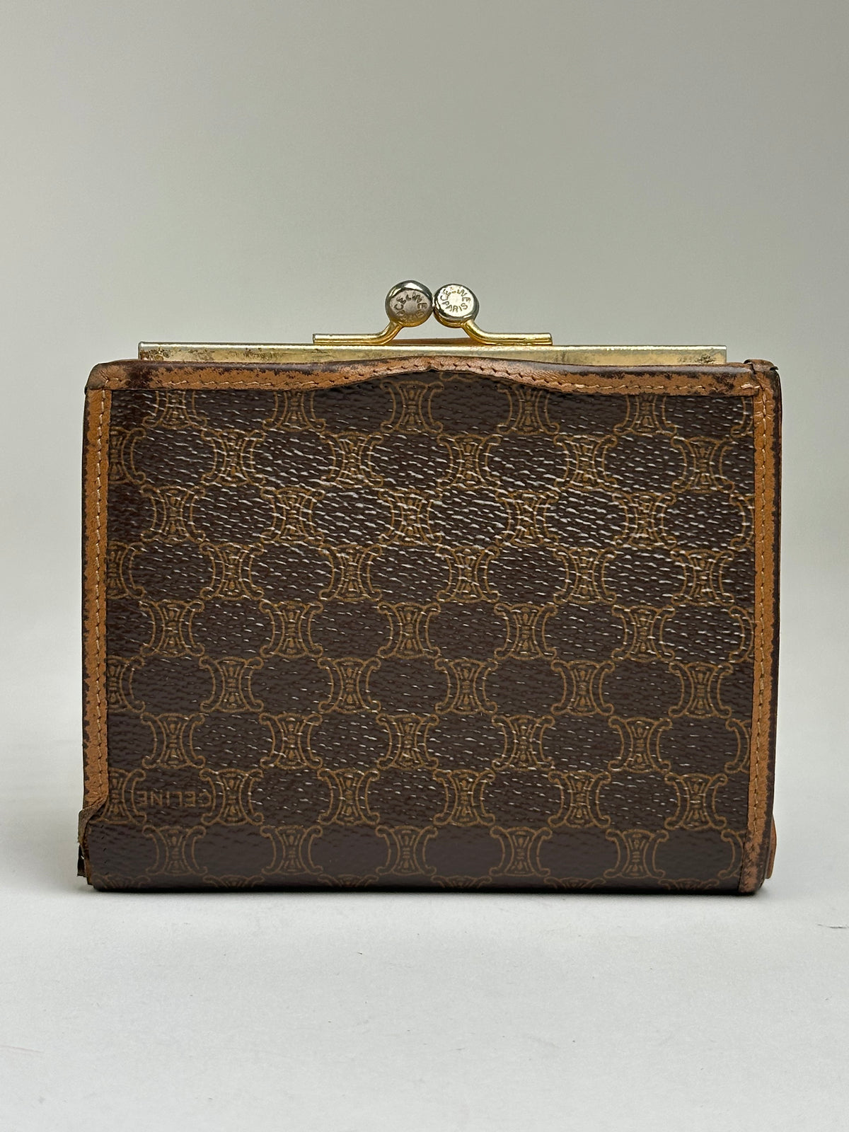 Vintage Celine Macadam Canvas Wallet c. Late 1980s Brown