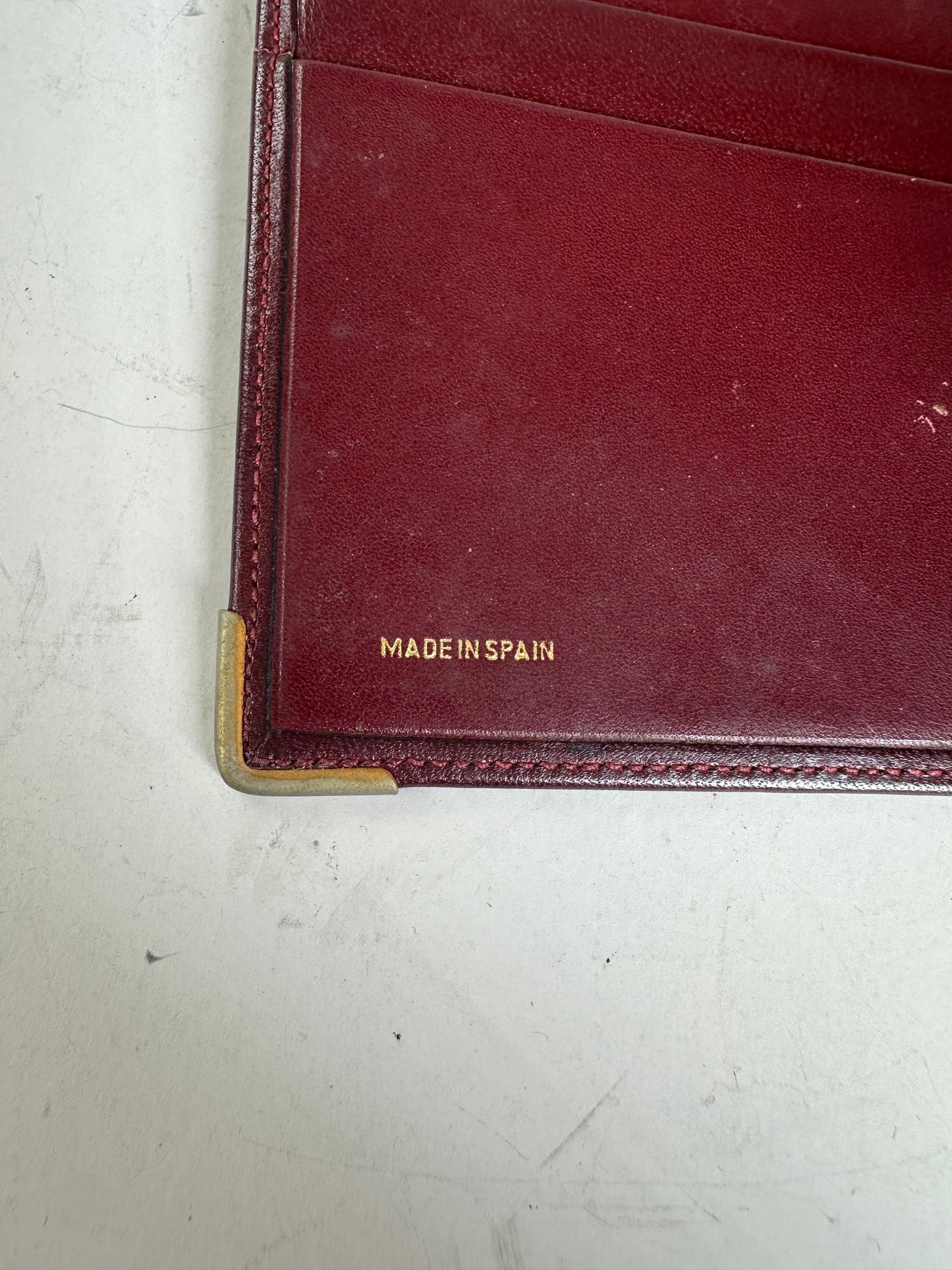 Vintage Givenchy Leather Wallet Burgundy Gold Corners