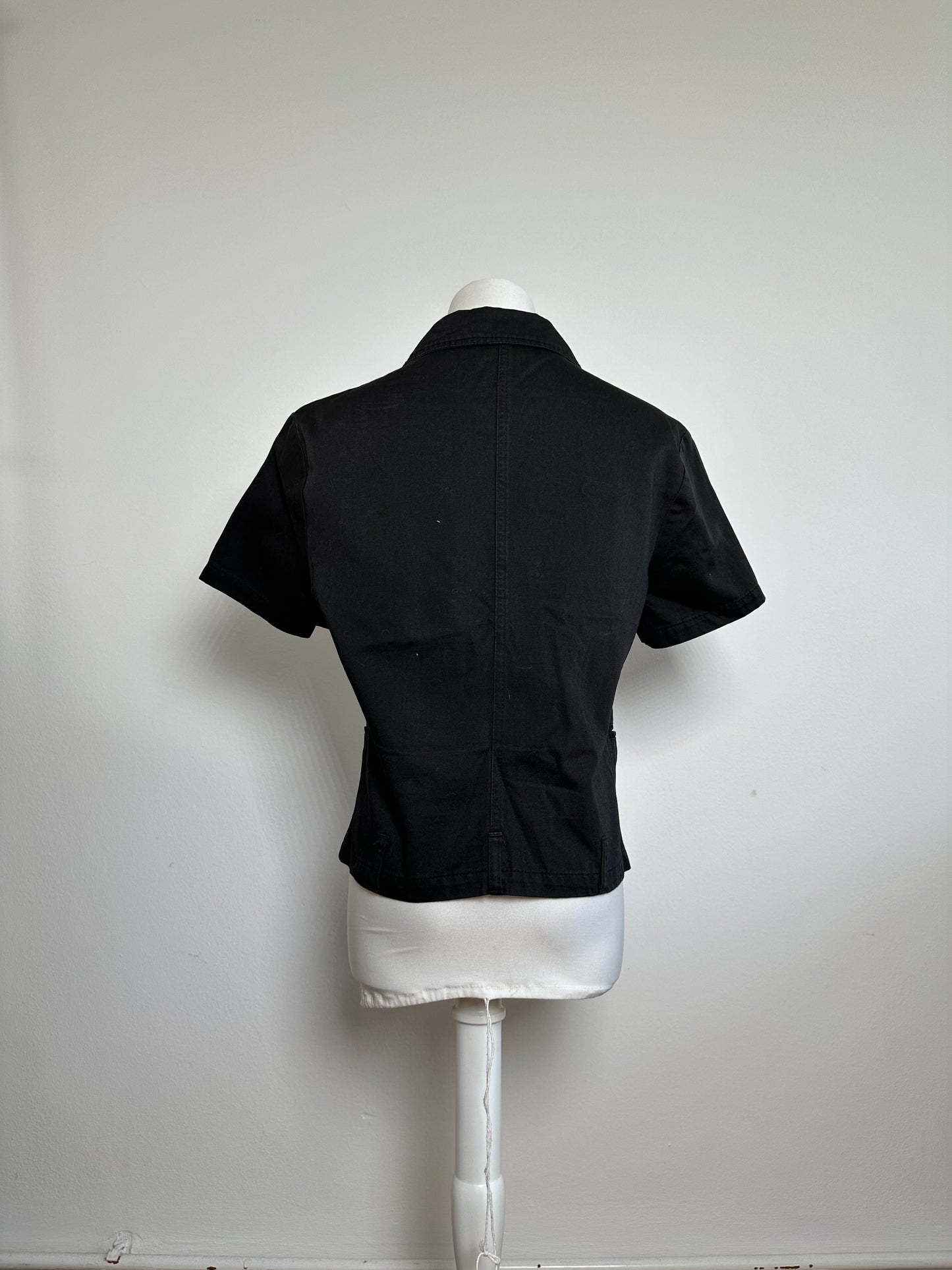 Vintage Fendi Roma Zipper Shirt / Mini Jacket Black