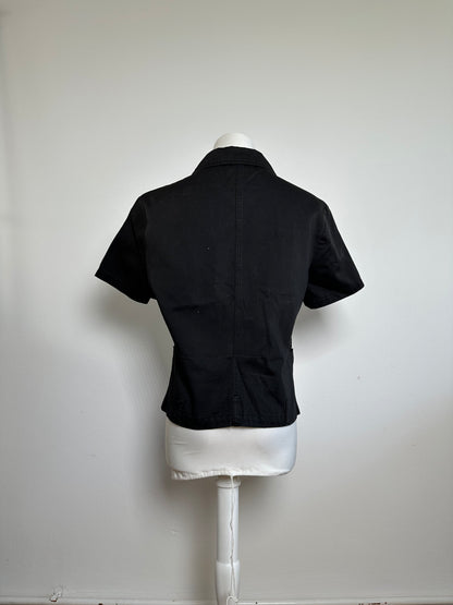 Vintage Fendi Roma Zipper Shirt / Mini Jacket Black