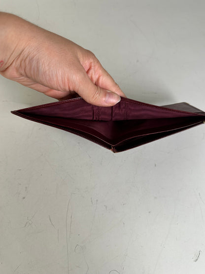 Vintage Givenchy Leather Wallet Burgundy Gold Corners