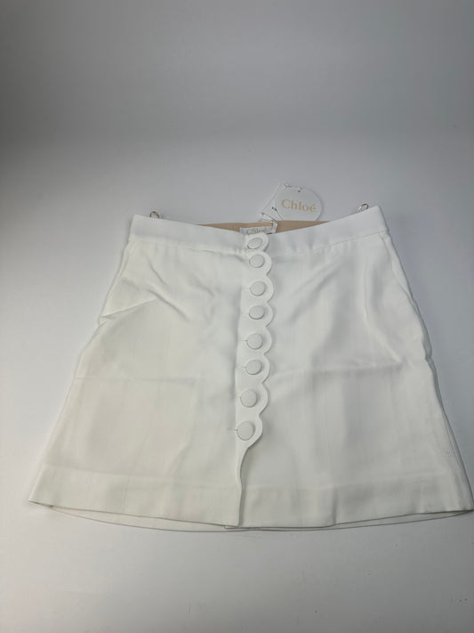 Vintage Chloe Viscose Blend Mini Skirt Off-White