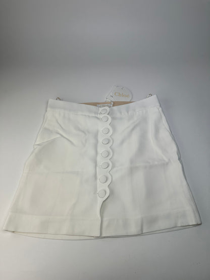 Vintage Chloe Viscose Blend Mini Skirt Off-White