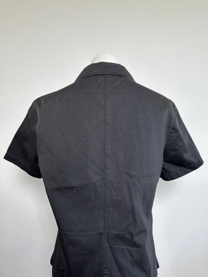 Vintage Fendi Roma Zipper Shirt / Mini Jacket Black