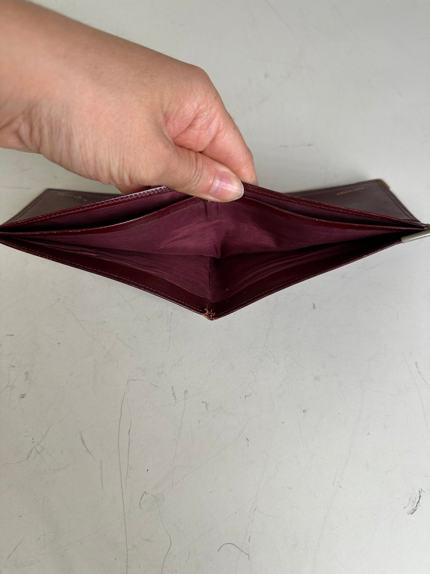 Vintage Givenchy Leather Wallet Burgundy Gold Corners