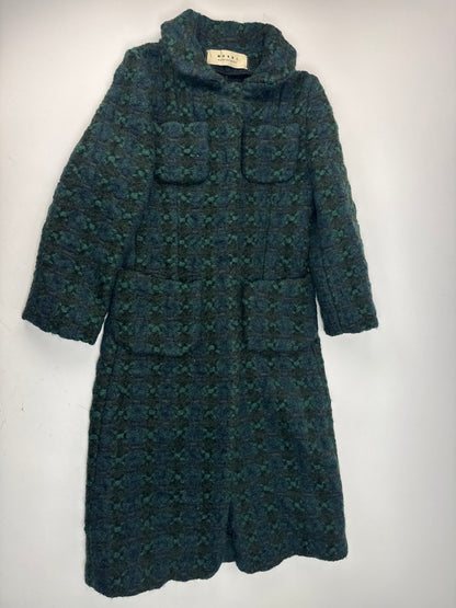 Vintage Marni Wool Trenchcoat Blue Green