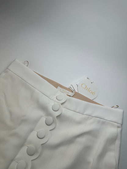 Vintage Chloe Viscose Blend Mini Skirt Off-White