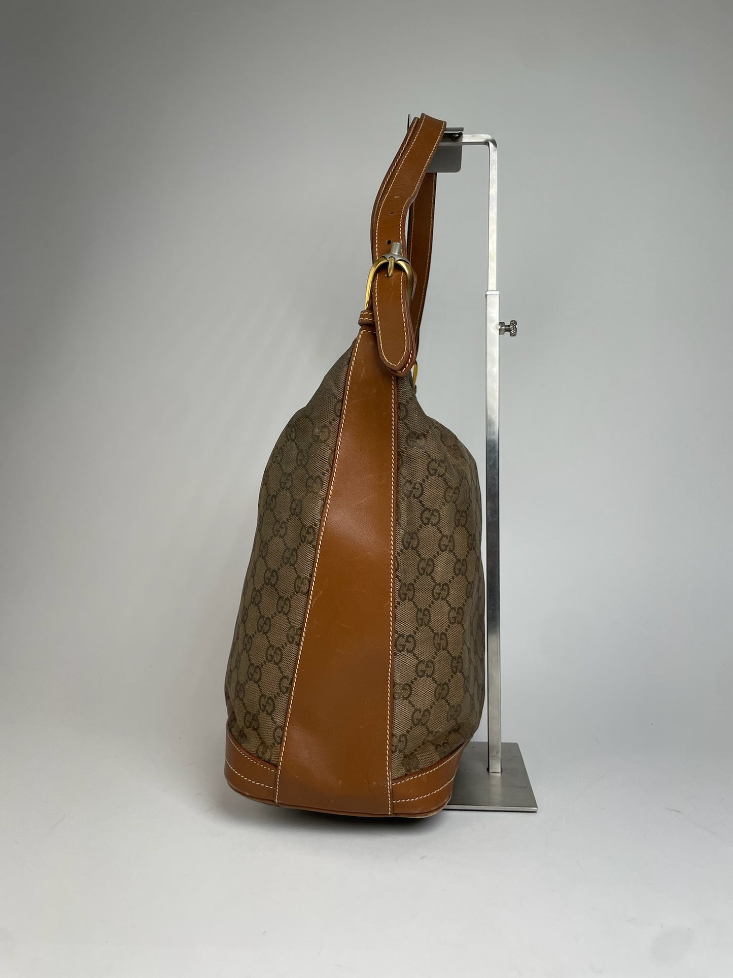Vintage Gucci Monogram Bucket 2Way Bag Brown