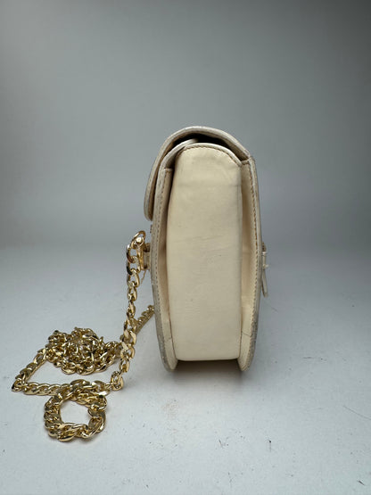 Sac vintage en cuir beige Céline Paris