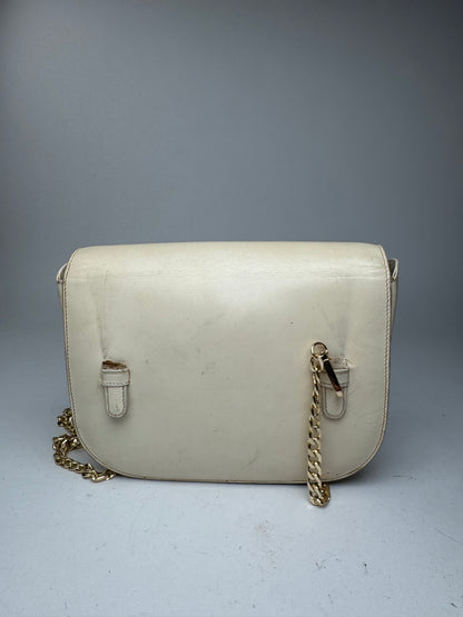 Sac vintage en cuir beige Céline Paris