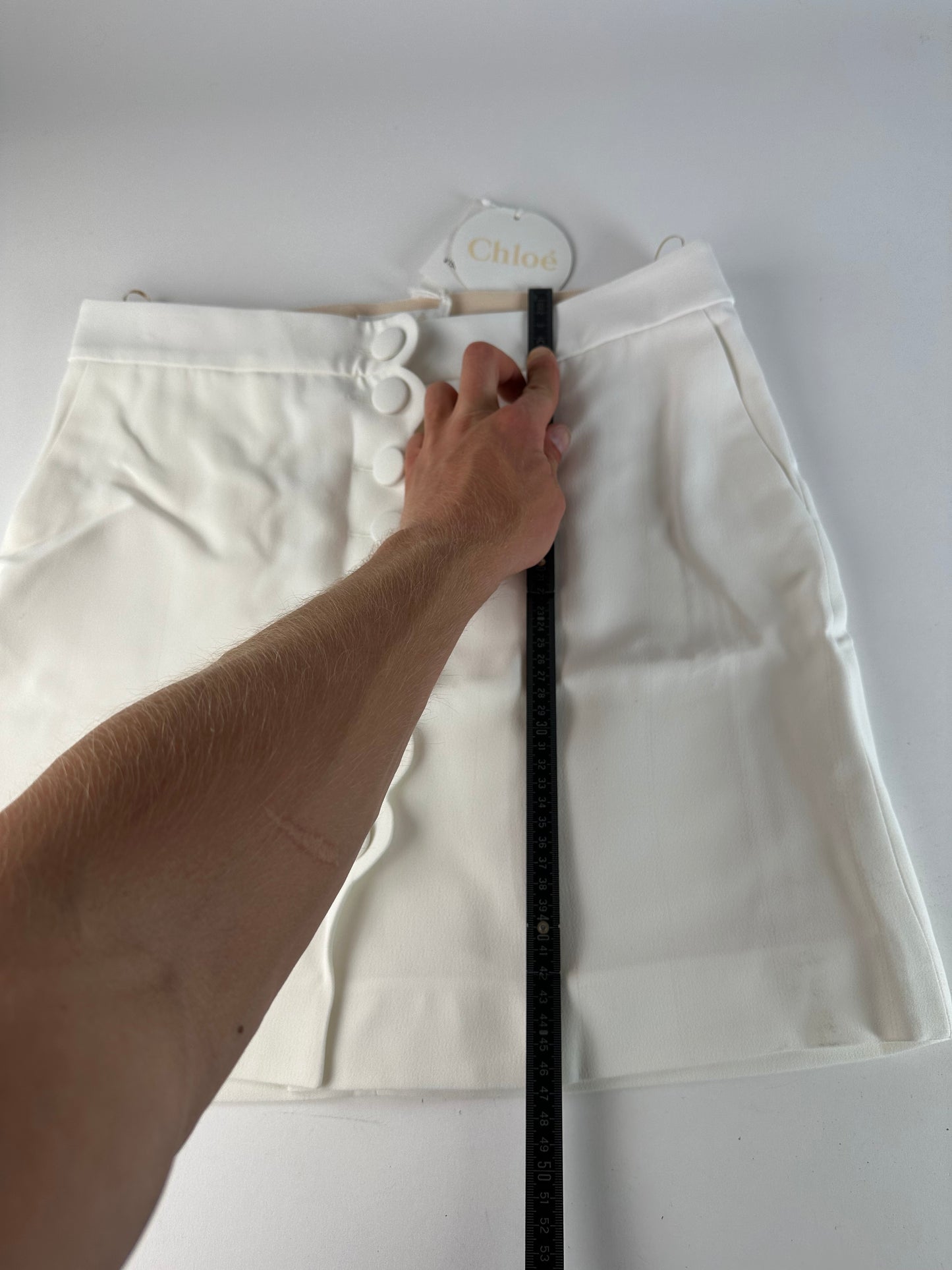Vintage Chloe Viscose Blend Mini Skirt Off-White