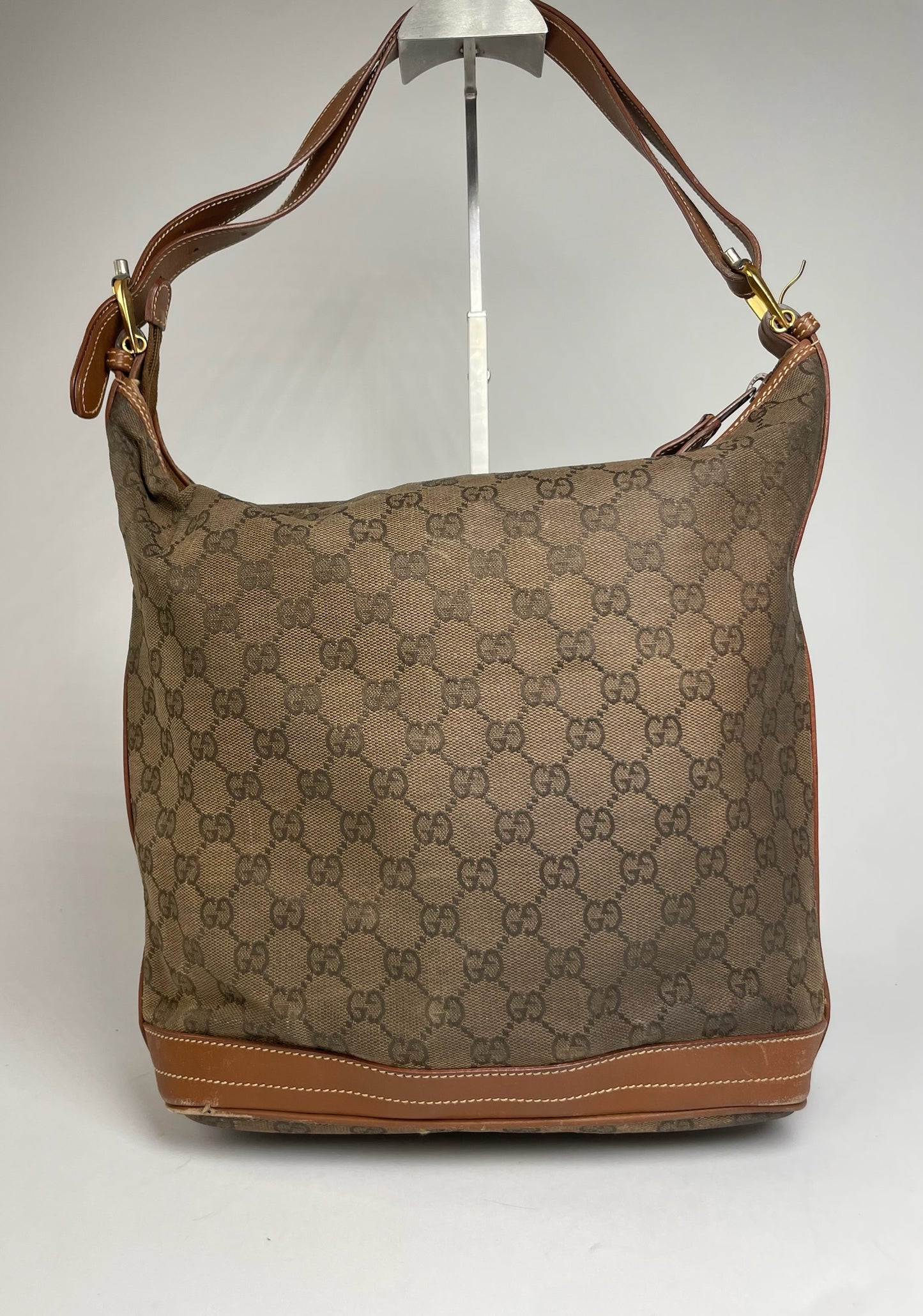 Vintage Gucci Monogram Bucket 2Way Bag Brown
