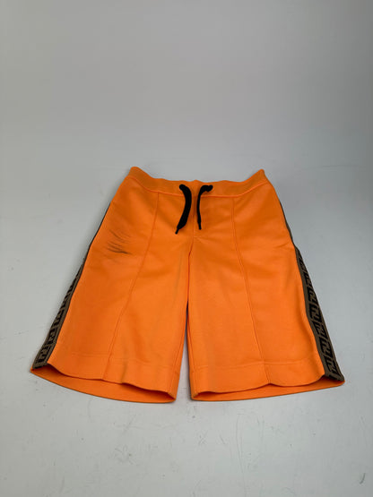 Vintage Fendi FF Logo Tape Shorts Orange Black approx. XS