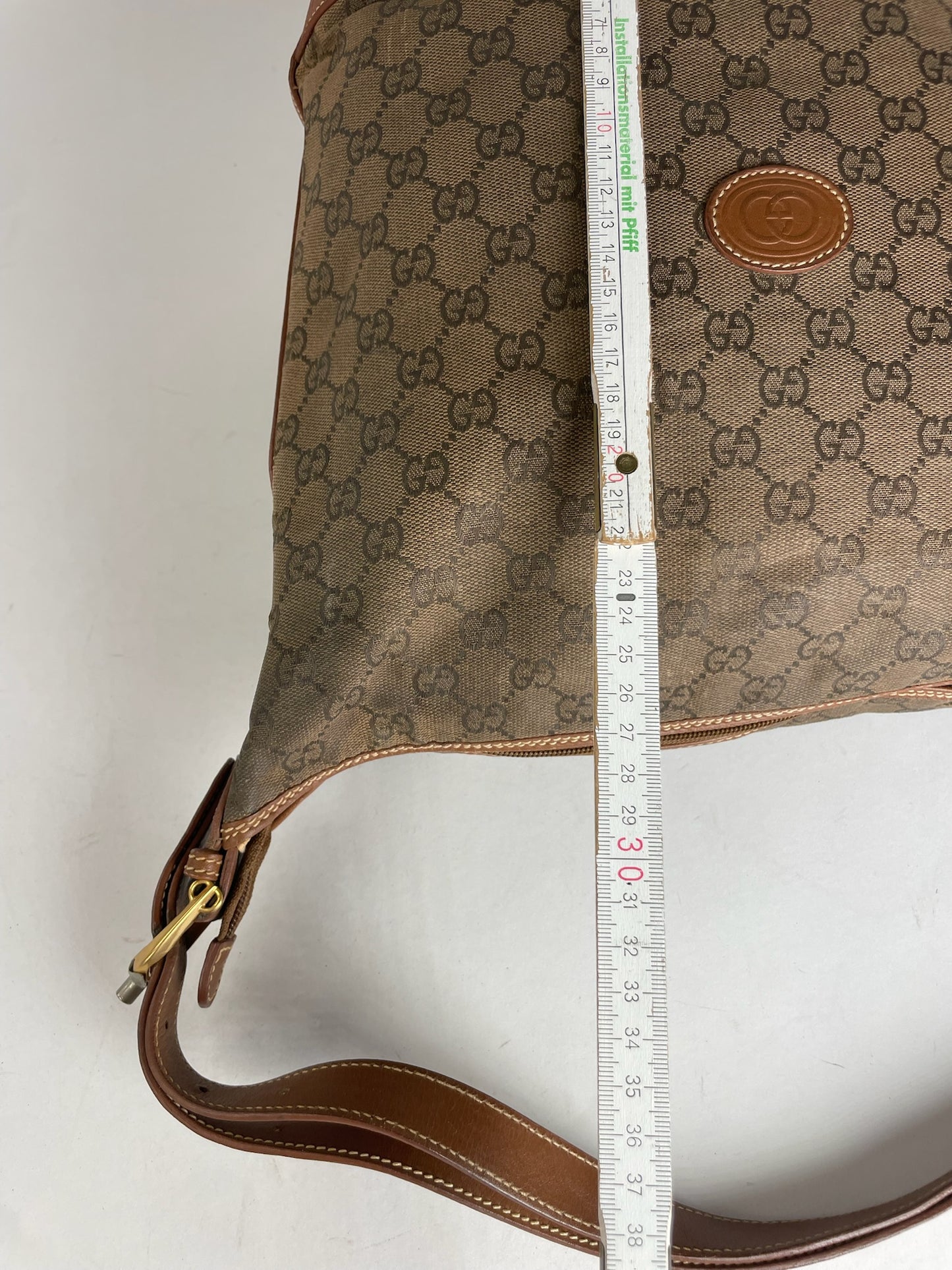 Vintage Gucci Monogram Bucket 2Way Bag Brown