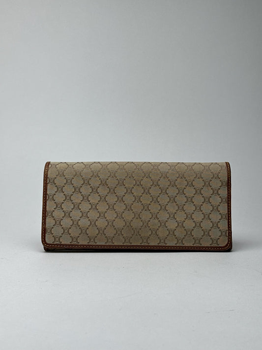 Vintage Celine Triomphe leather ID holder, card holder beige