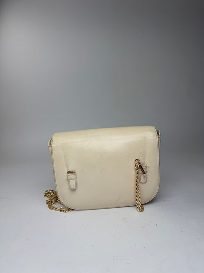 Sac vintage en cuir beige Céline Paris