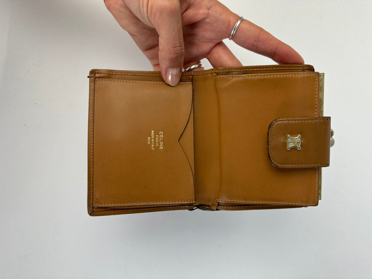 Vintage Celine Macadam Canvas Wallet c. Late 1980s Brown