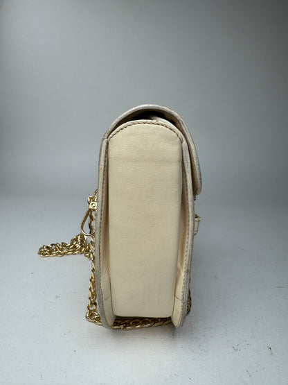 Sac vintage en cuir beige Céline Paris