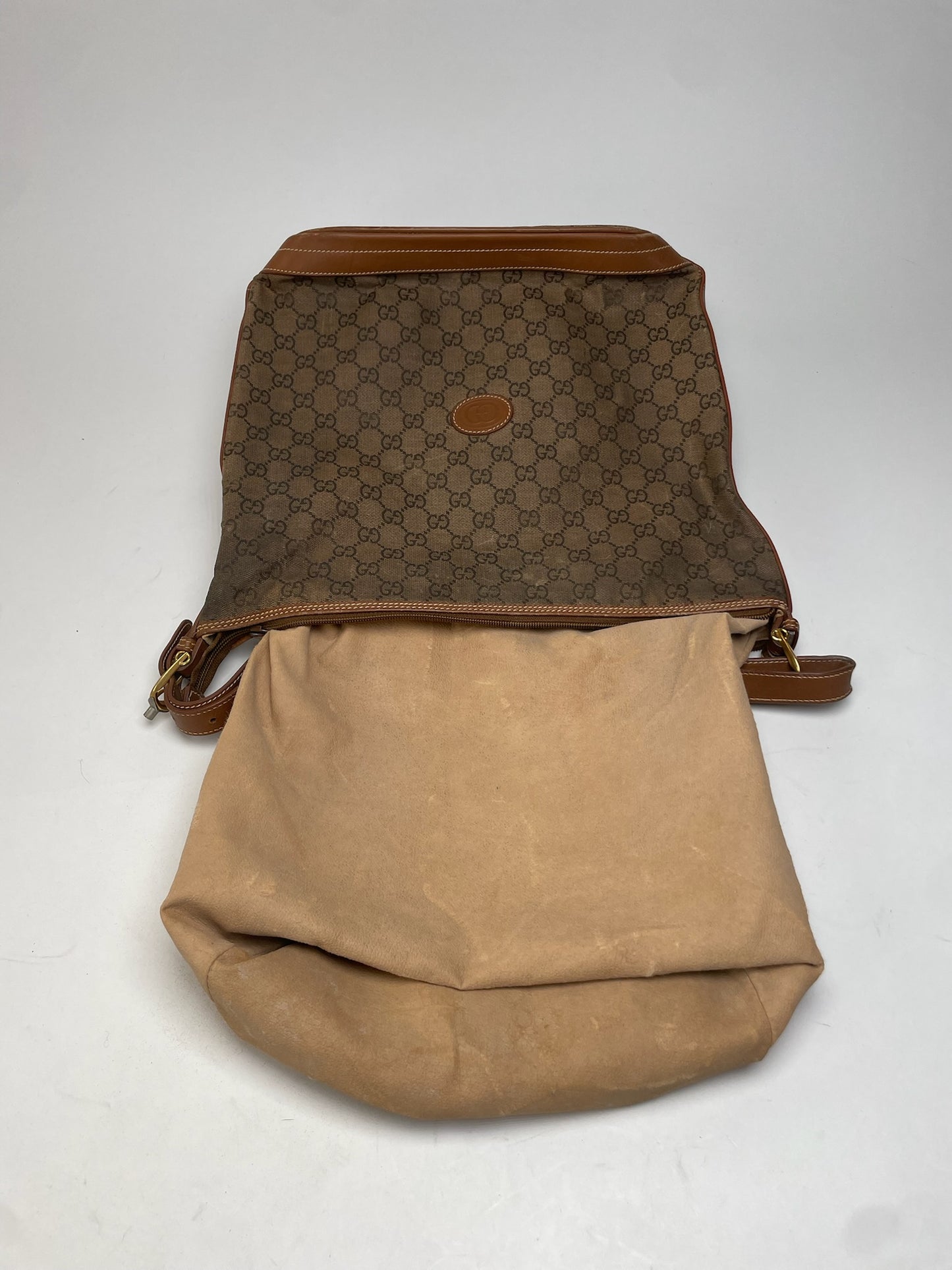 Vintage Gucci Monogram Bucket 2Way Bag Brown