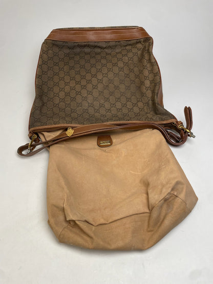 Vintage Gucci Monogram Bucket 2Way Bag Brown