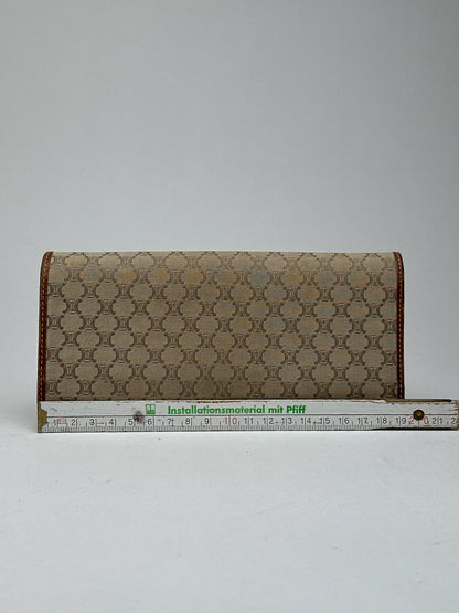 Vintage Celine Triomphe leather ID holder, card holder beige