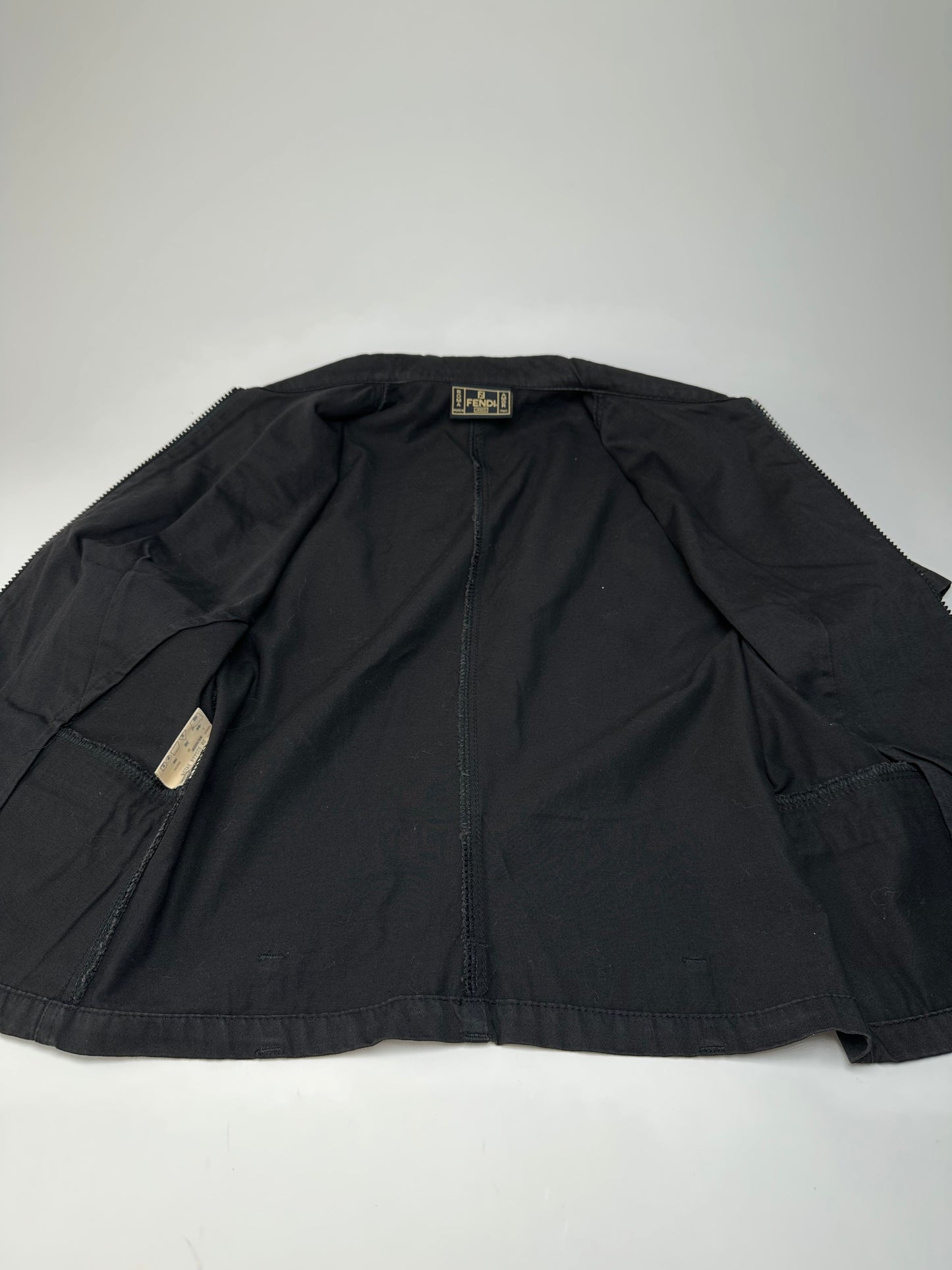Vintage Fendi Roma Zipper Shirt / Mini Jacket Black