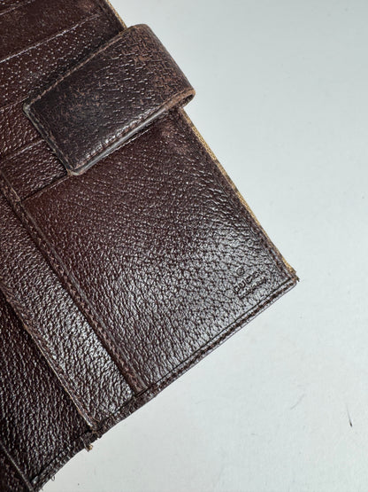 Vintage Gucci Monogram Canvas Leather Wallet Brown