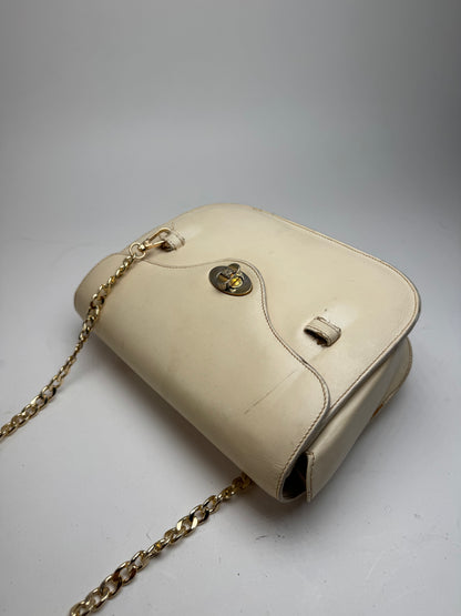 Sac vintage en cuir beige Céline Paris