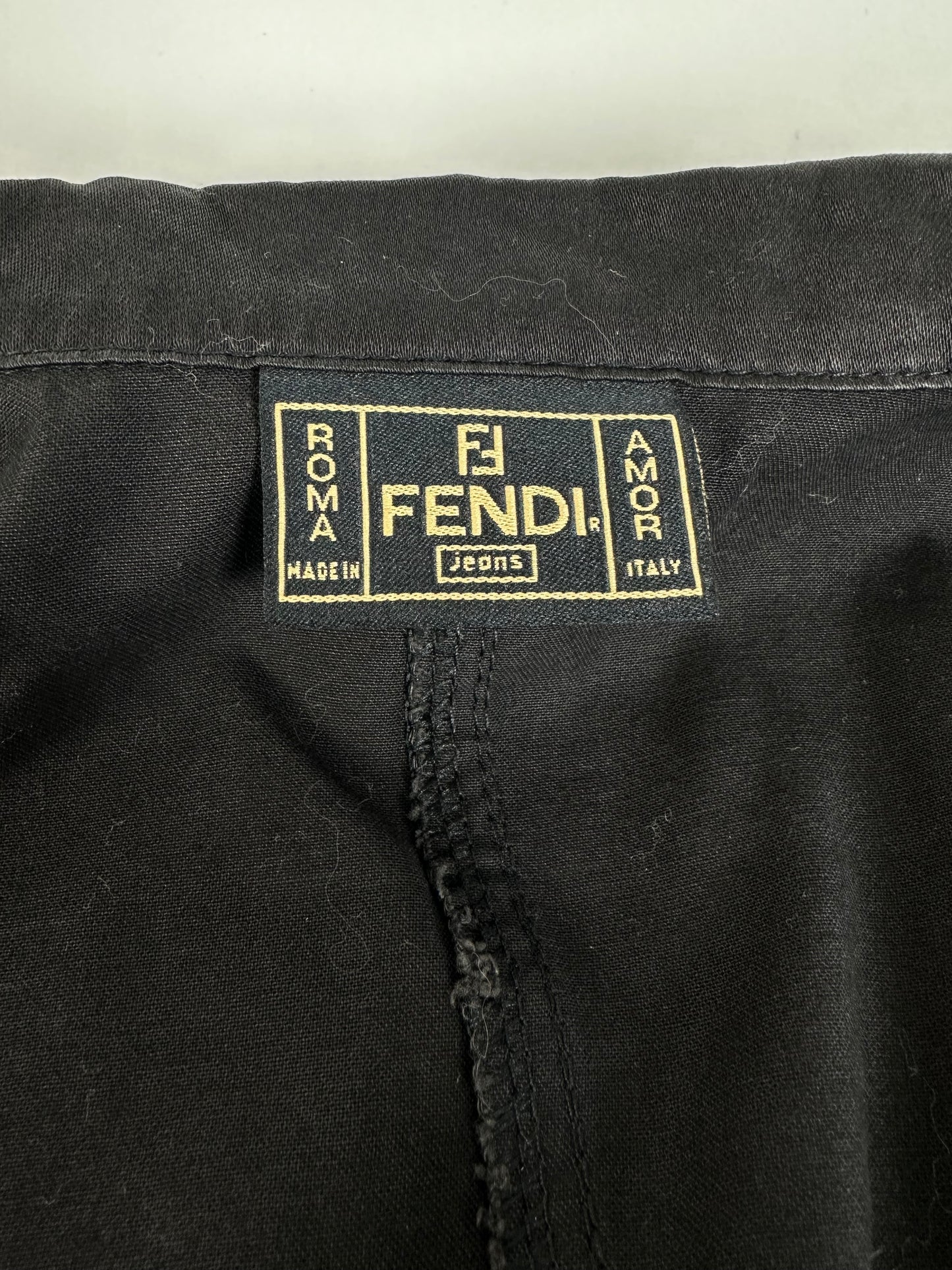 Vintage Fendi Roma Zipper Shirt / Mini Jacket Black