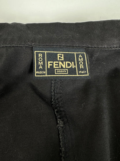Vintage Fendi Roma Zipper Shirt / Mini Jacket Black