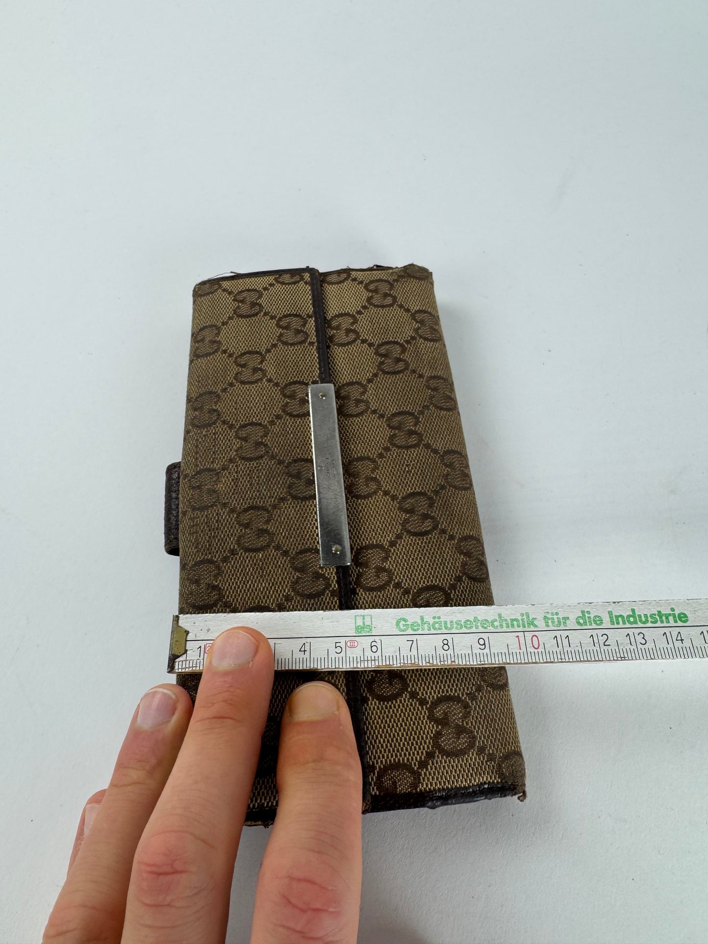Vintage Gucci Monogram Canvas Leather Wallet Brown