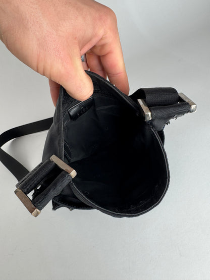 Vintage Gucci Multiway Leather Polyester Bag Black